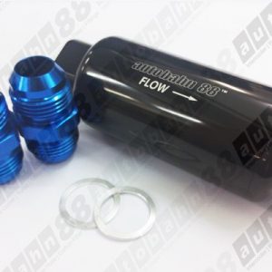 Autobahn88 Black Billet Fuel Filter ORB/JIC/ AN -10 Port 100 Micron with Fitting - Autobahn88 - (FT152-A10 // FT027-A10)