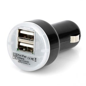 Car Cigarette Powered Dual USB Adapter/Charger for Ipod (DC 12~24V)