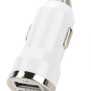 Dual USB Car Cigarette Lighter Power Charger - White (12~24V)